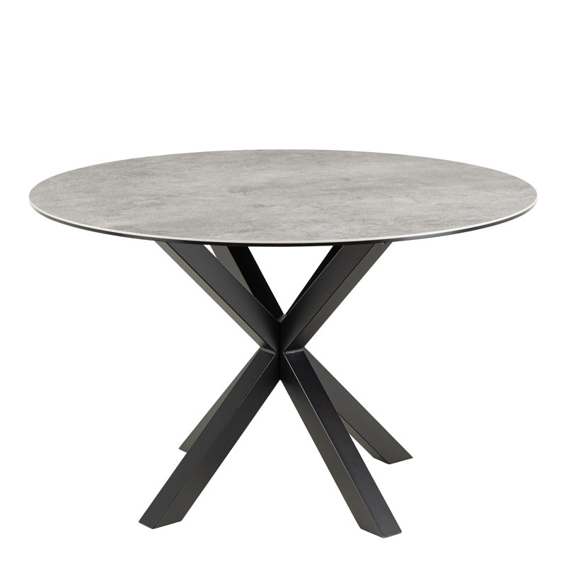 Harrisonburg Round Metal Base Dining Table, Grey