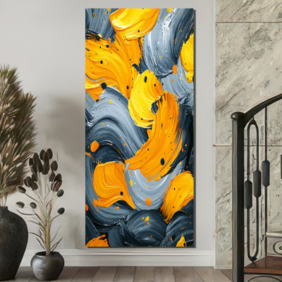 «Noval Yellow and Gray Ink Dream Fragments I», art mural grand fauvisme