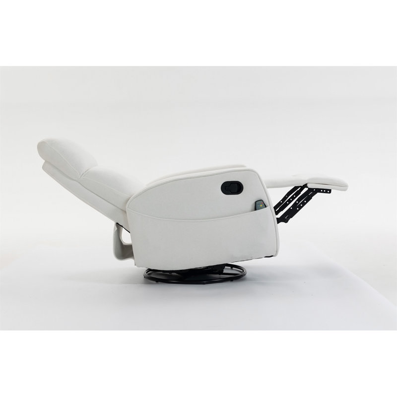 Fauteuil court en peluche, Velours blanc crème