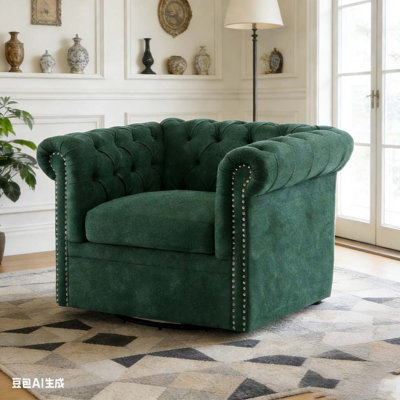 Fauteuil club pivotant Chesterfield