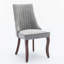 Chaise de salle à manger en lin-1401943040