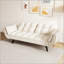 Canapé de 57 pouces beige avec coussins moelleux et deux accoudoirs, pour les petits espaces et un confort accru-1463753979