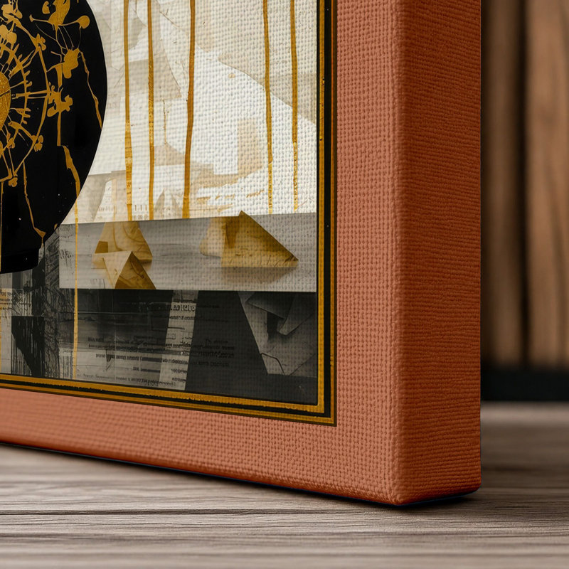 Patterned Vase Study Boho - Wrapped Canvas, 36x24 - 91.4 x 61.0 cm, Terracotta Border