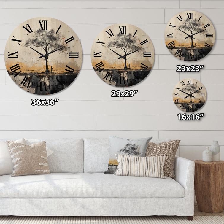 Bless international Raemoore Solid Wood Wall Clock - Wayfair Canada