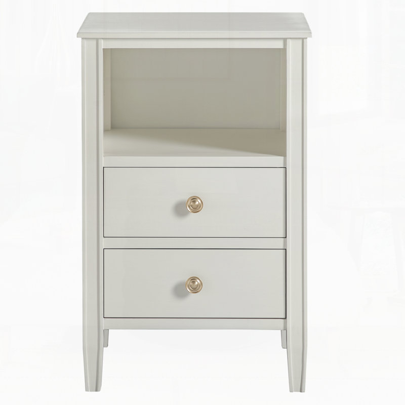 Table de chevet moderne pour chambre à coucher, Blanc antique
