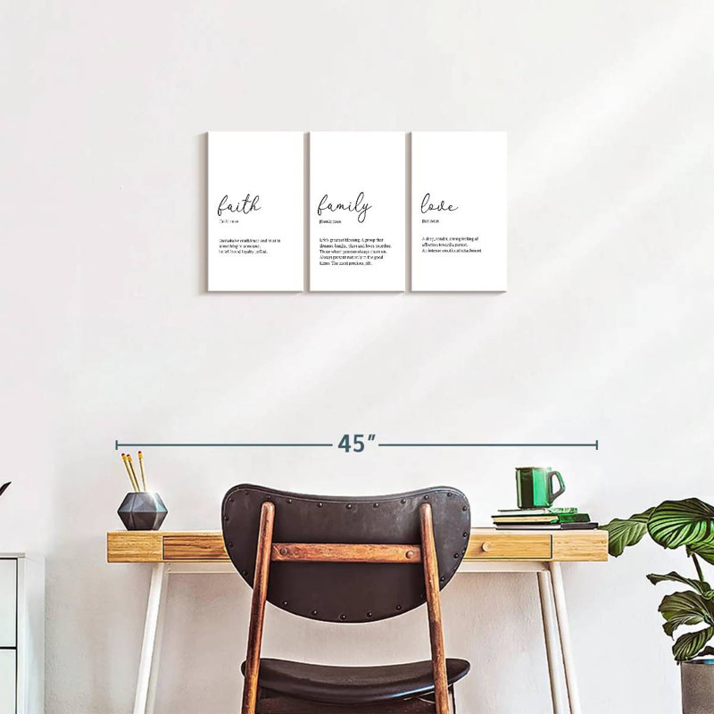 Impression sur toile Faith Family Love, H 15 po x l 32 po x P 1,25 po
