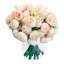 Silk Peonies Arrangement In Glass Vase-1836012799