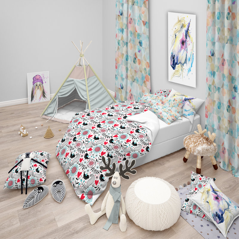 Ensemble de housse de couette Modern Kids, Housse de couette très grand + 2 taies décoratives