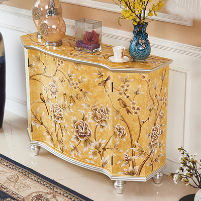 French decorative cabinet with painted flowers