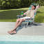 Fauteuil inclinable d'extérieur réglable en aluminium et polyester avec porte-gobelet latéral, design pliable compact
