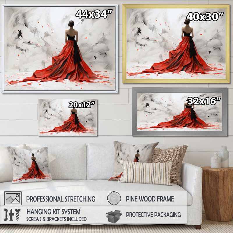 Fashion Fashion Elegance Unveile I - impression sur toile, Cadre flottant noir, H 34 po x l 44 po x P 1,5 po