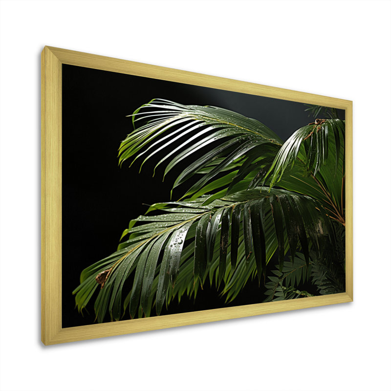 «Palm Trees Symphony IV», reproduction sur toile, H 34 po x l 44 po x P 1,5 po, Encadrement doré