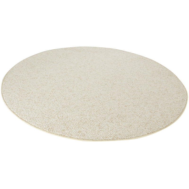 Wolly Tufted Cream Rug, Round 133cm