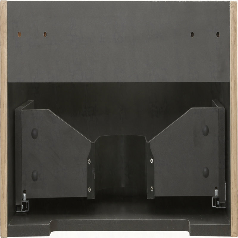 Ensemble de meuble-lavabo flottant 24 po avec lavabo 24 po, meuble de rangement mural moderne rayé avec tiroir à fermeture en douceur et cuve à surface solide brillante