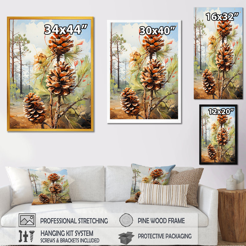 Épinette, pin, forêt II - Art mural pin, Cadre flottant noir, H 40 po x l 30 po x P 1,5 po