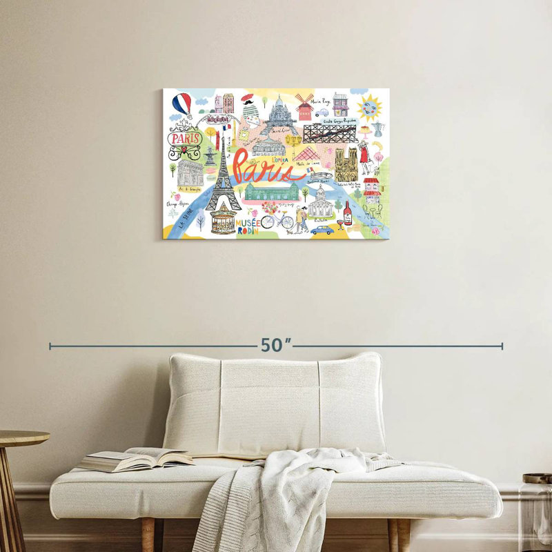 Kavia Paris Map Light, 20" H x 30" W