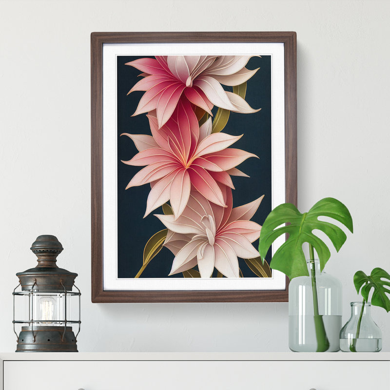 The Stimulating Flowers - Framed Print, 34cm H x 25cm W x 2cm D, Walnut