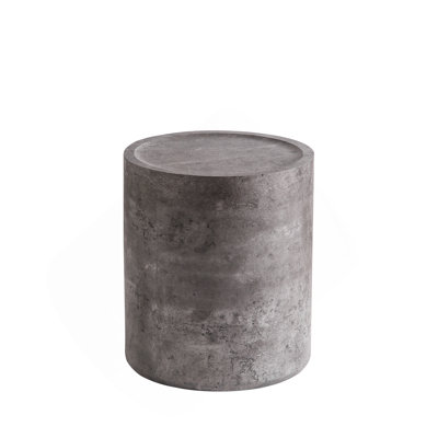 Modern Faux Concrete Round Corner Accent Table, No Assembly End Side Table for Living Room Bedroom