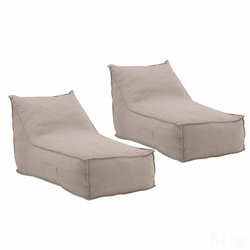Fauteuil à billes d'extérieur, beige, ensemble de 2, Tissu beige