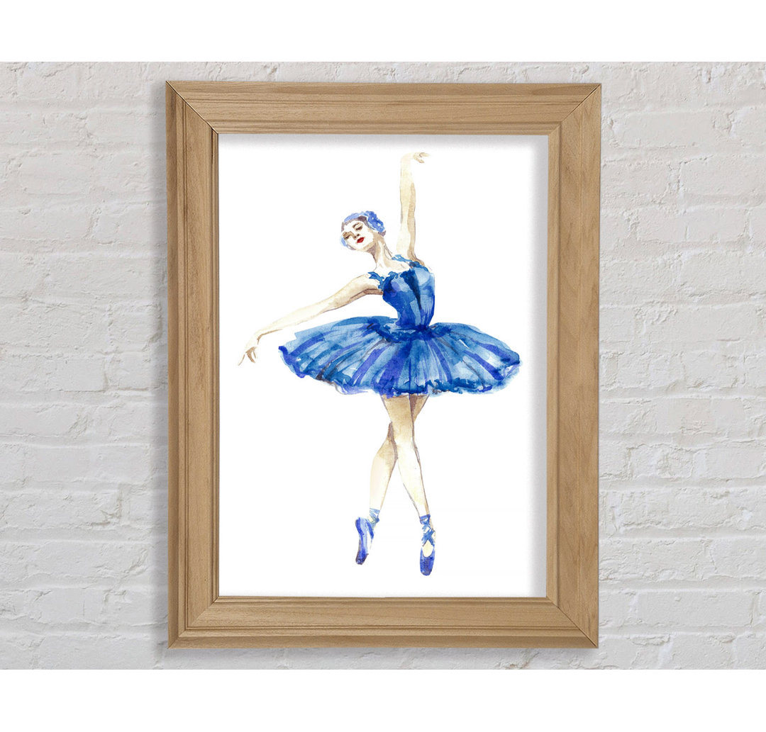 Nawrocki Blue Ballerina 4 Gerahmter Druck Wandkunst