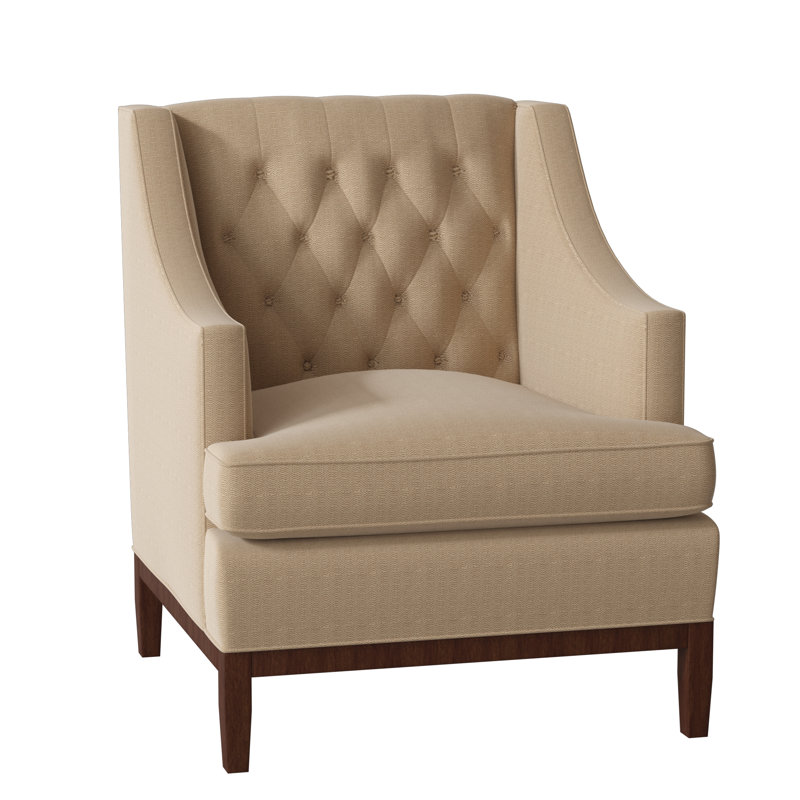 Carmel Tufted Armchair, August Gray, Burnished Brown