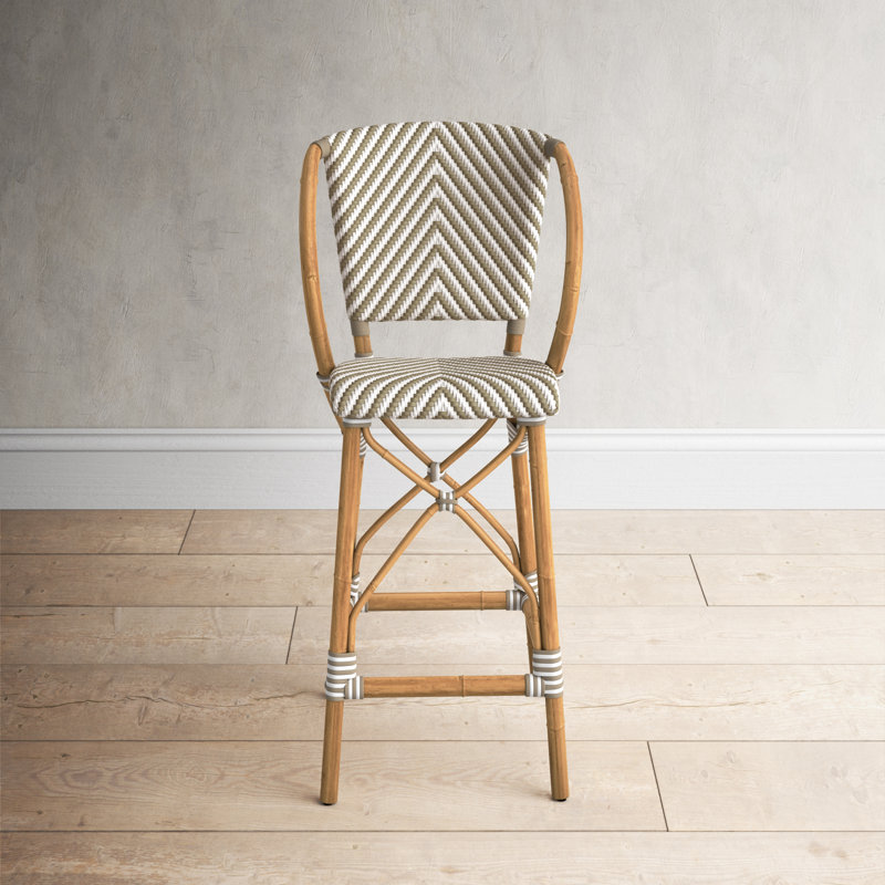 Clint Counter Stool with Solid Wood Frame, Gray