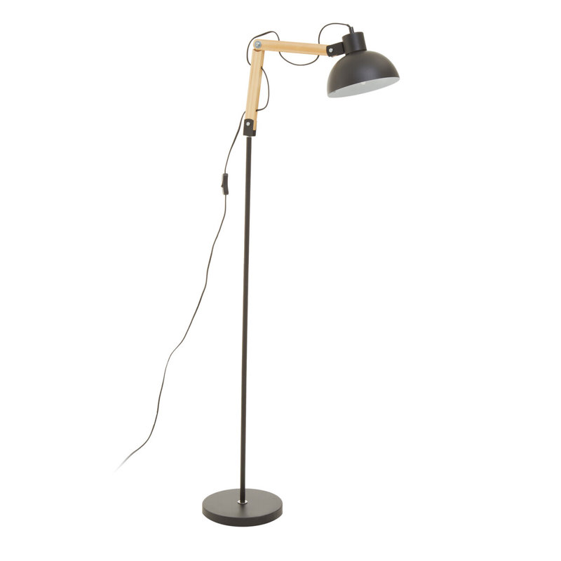 178cm Matte Swing Arm Floor Lamp, Black