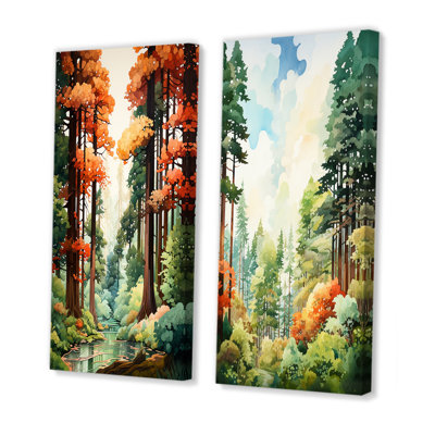 «Redwood Shimmering Tree Heights», 2 pièces