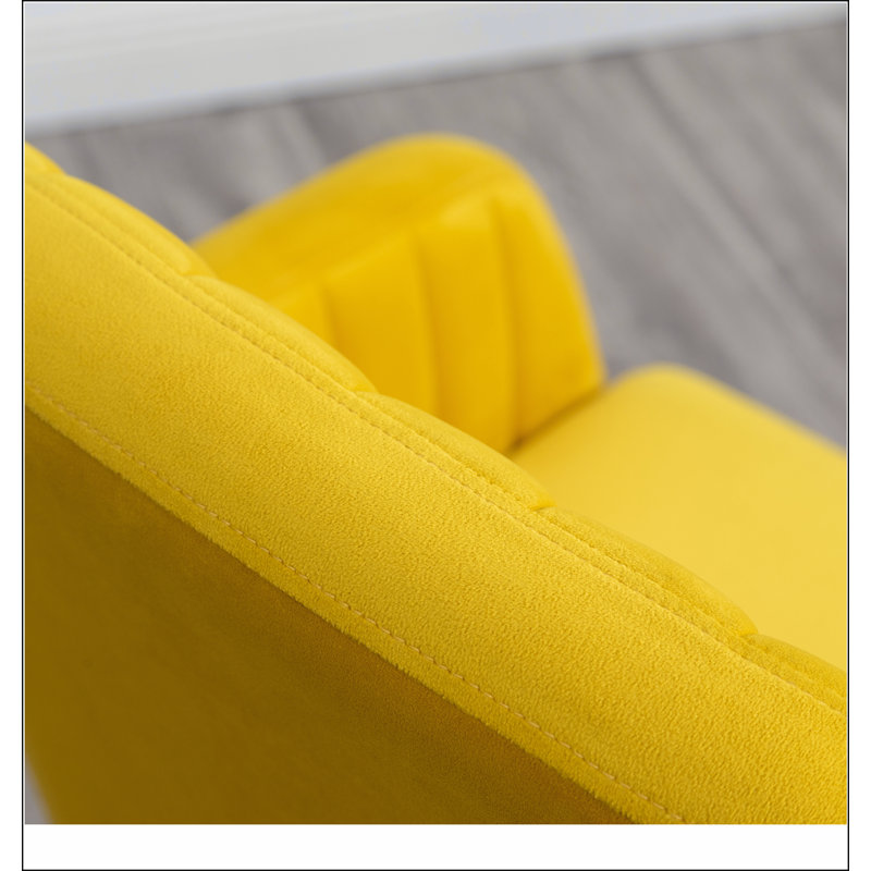 Fauteuil d'appoint Tuchico, Velours jaune