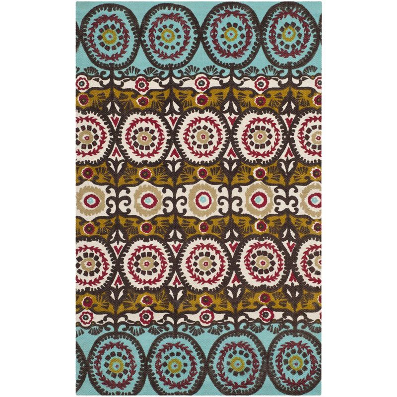 Allison Cedar Brook Hand Loomed Cotton Ikat Rug, Rectangle 2'3" x 3'9"