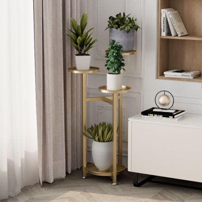 Étagère à plantes à plusieurs niveaux, support d'angle en métal robuste pour pots de fleurs, idéale pour terrasse, jardin, balcon, salon ou chambre.