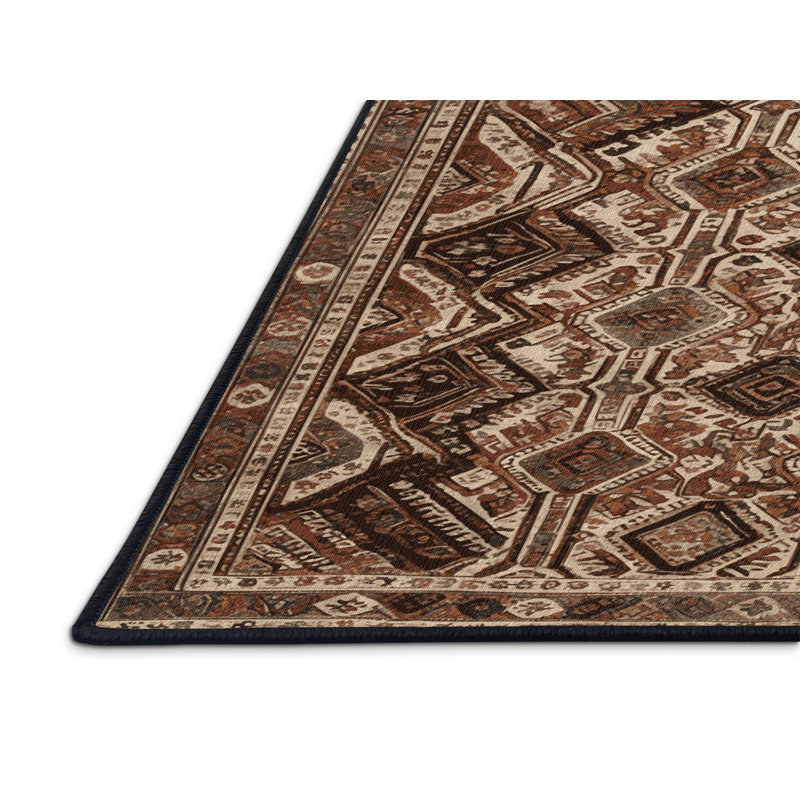 Machine Washable Turkish Brown Area Rug, Runner 2' x 5'