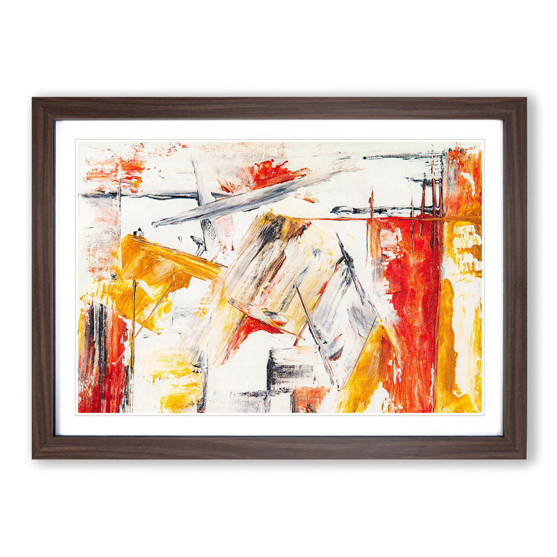 Abstract Art Painting Vol.461 by S.Johnson - Picture Frame Painting Print, Walnut Framed, 27cm H x 36cm W x 2cm D