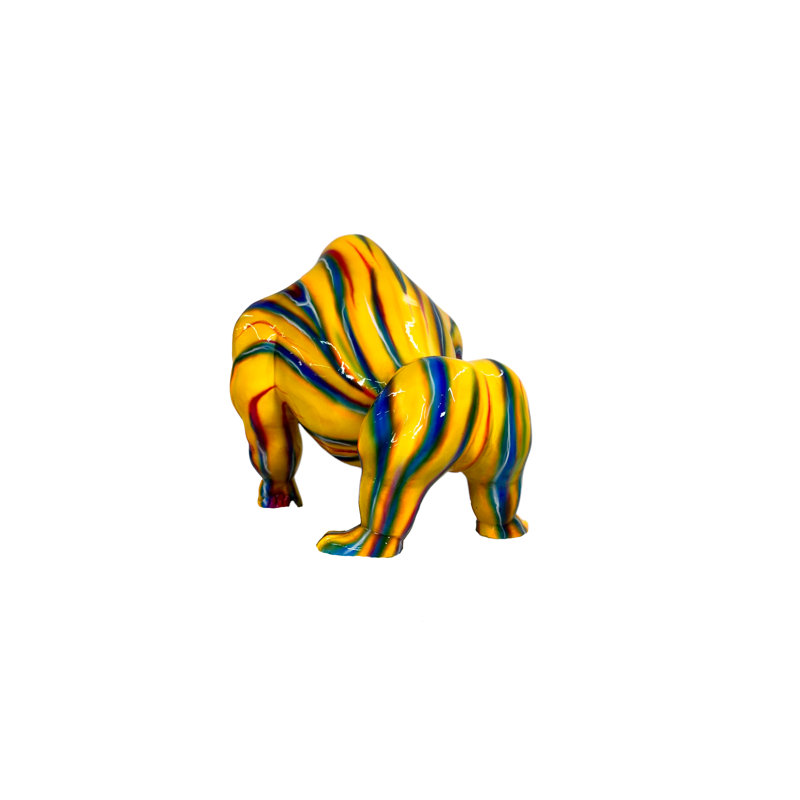 Sculpture couleur bronze Gorille Tie-Dye
