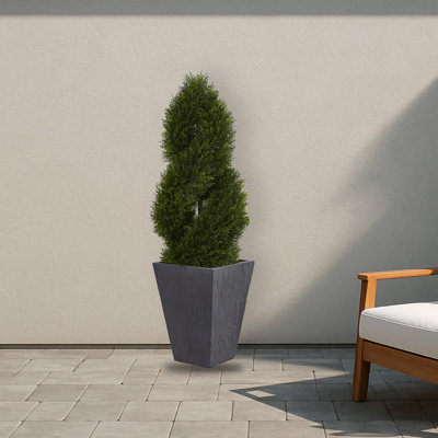 Cypress Tree in Slate Planter UV Resistant