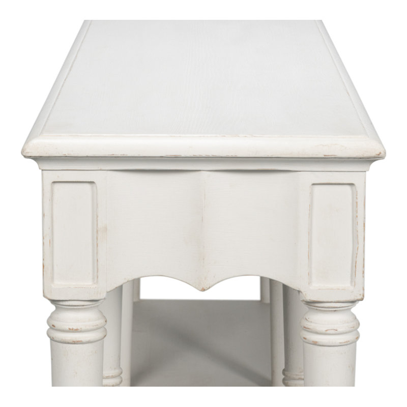 Chantal 93'' W Solid Wood Console Table, Antique White