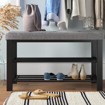 ZEELYDE Shoe Rack,Entryway Bench with Hidden Shoe Storage, Shoe Rack Bench  for Kids and Aldults Leather Upholstered Shoe Cabinet, Modern Entry Shoe