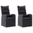 Garden Dining Set Black