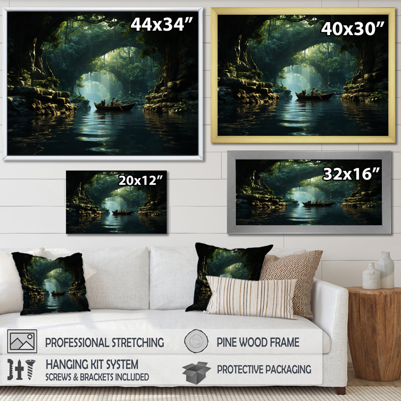 Dominicain Mangrove Mysteries - reproduction sur toile, H 30 po x l 40 po x P 1,5 po, Cadre photo noir