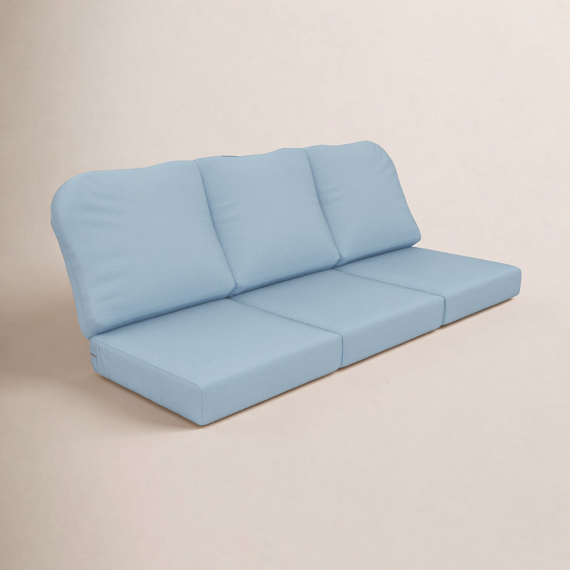 Outdoor Sunbrella® 3 Seater Sofa Cushions, Canvas Air Blue Sunbrella® Canvas