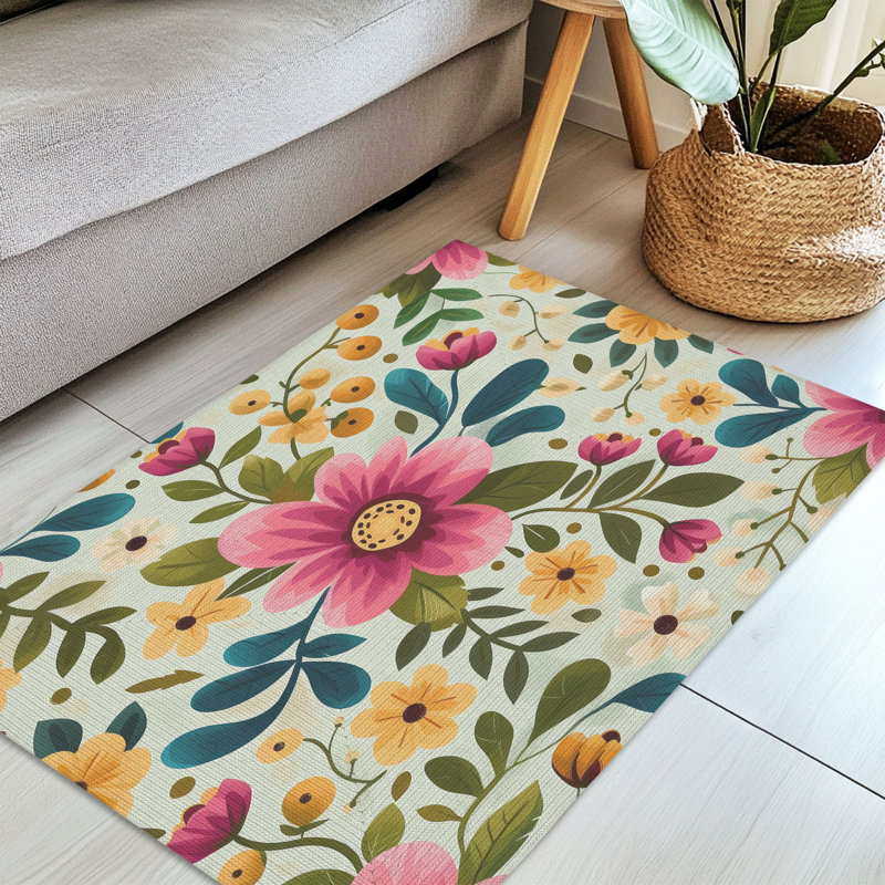 Tapis tressé Blooming Spring Meadow, Rectangulaire 3 pi x 5 pi