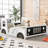 Solid Pine Car-Shaped Platform Bed, Full Size Classic White Bed Frame with Decorative Wheels for Residential Bedroom-1327188014
