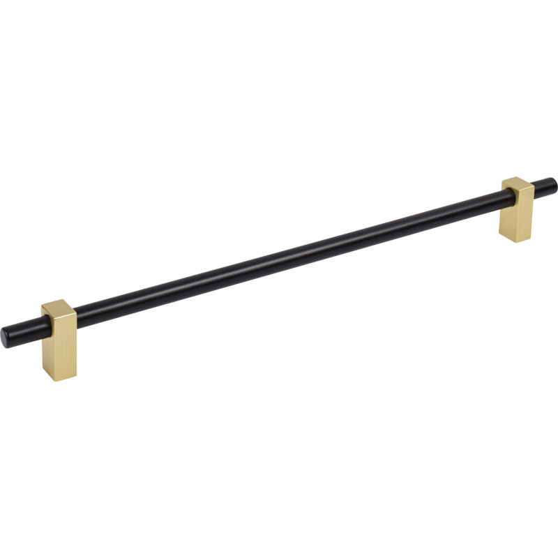 Matte Black and Brushed Gold Modern Bar Pull with Mounting Hardware
