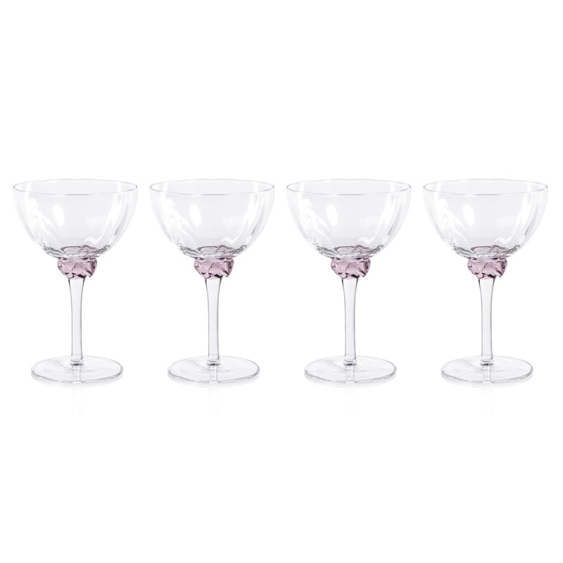 Priolo Martini / Cocktail Optic Glasses, Set of 4, Mauve