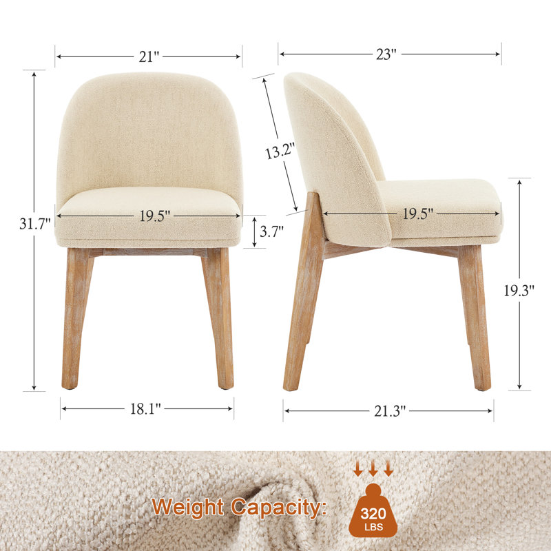 Chaise d'appoint rembourrée 19,3 po Aurea, Brun