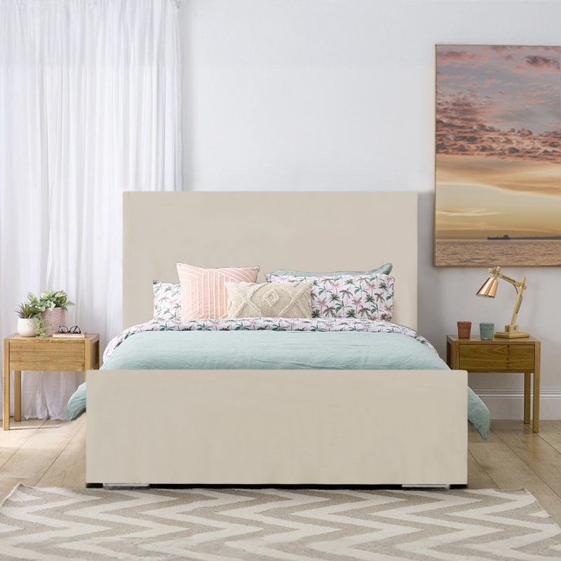 Prisila Upholstered Bed, Cream, Kingsize (5')