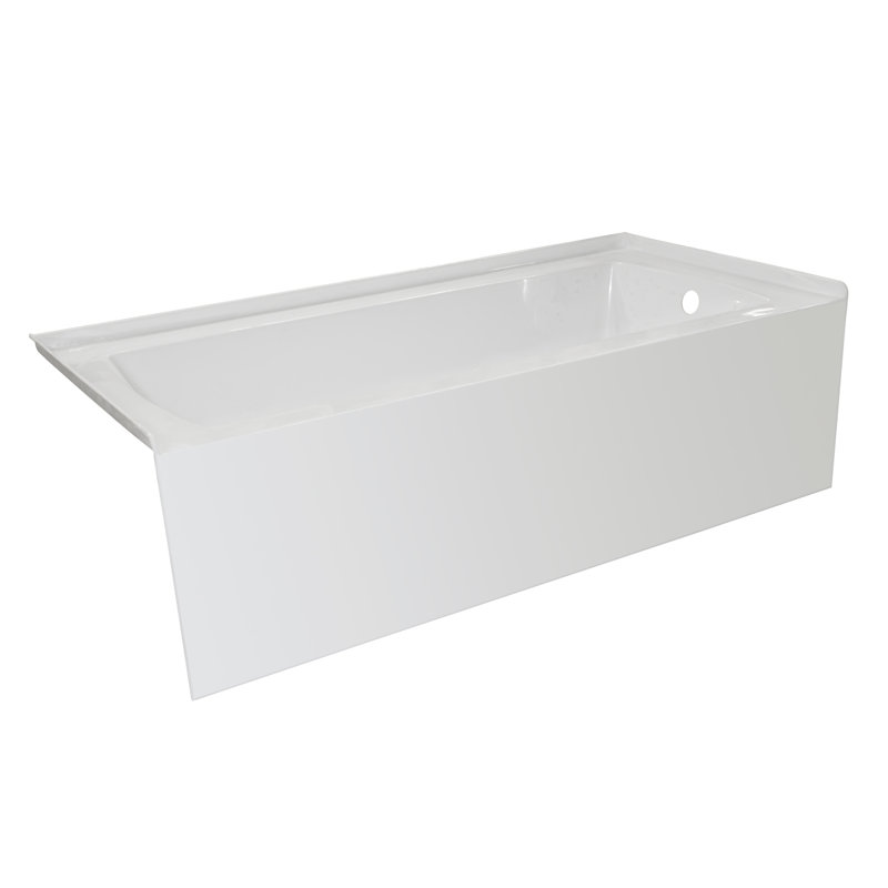 66" x 32" Above Floor Rough-In Soaking Acrylic Bathtub, Right