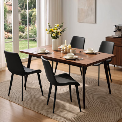 Shenay PU Leather Dining Room Chair with Metal Legs for Indoor Kitchen Living Room