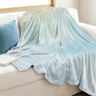 Blue Ultra Soft Flannel Fleece Throw Blanket,Abstract Single-Sided Print