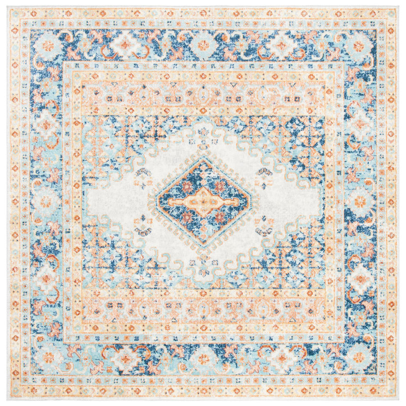 Hardy Performance Oriental Rug, Square 6'7"